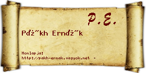 Pákh Ernák névjegykártya